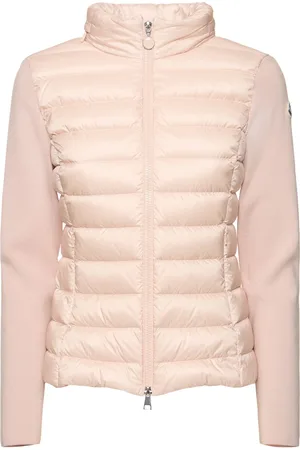 Moncler Piumino Cardigan In Lana E Nylon Con Zip