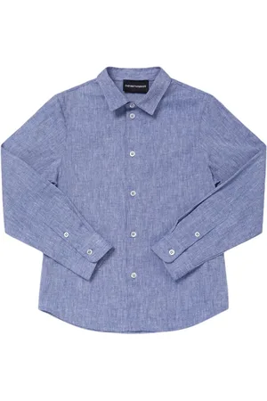 Emporio Armani Camicia In Popeline Di Misto Cotone