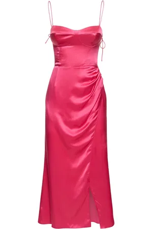 Reformation Vestito Midi Marguerite In Raso Di Seta