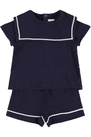 Petit Bateau Top E Shorts Sailor In Jersey Di Cotone