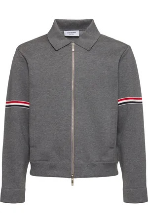 Thom Browne Giacca In Misto Cotone Con Zip