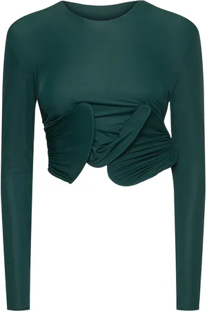 CHRISTOPHER ESBER Crop Top In Jersey Trasparente