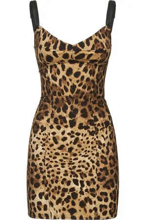 Dolce & Gabbana Vestito In Raso Leopard