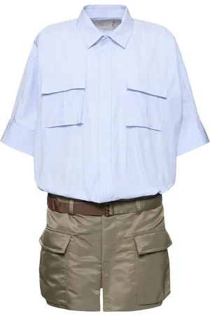 SACAI Vestito In Popeline Di Cotone E Twill Di Nylon
