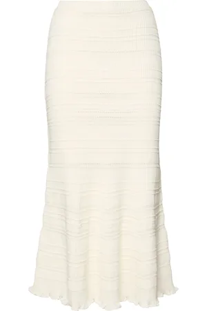 Lanvin Gonna Midi In Maglia Di Cotone Tricoté