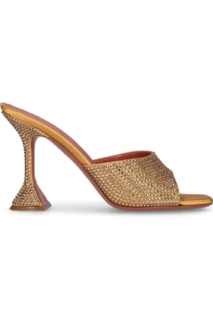Amina Muaddi Mules Lvr Exclusive Lupita In Raso Con Cristalli