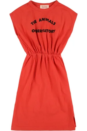 The Animals Observatory Vestito In Jersey Di Cotone Stampato
