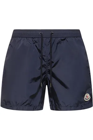 Moncler Shorts Mare In Nylon Con Patch Logo