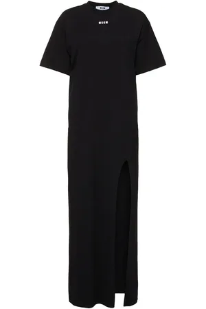 Msgm Vestito Lungo In Jersey Di Cotone