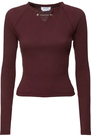 Alexander McQueen Top A Maniche Lunghe In Jersey Di Cotone