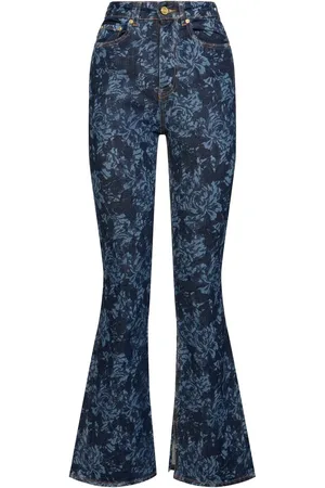 Ganni Jeans Vita Alta Bootcut Lazer In Denim