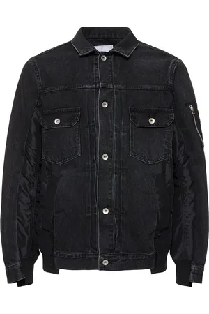 SACAI Giacca In Denim E Twill Di Nylon