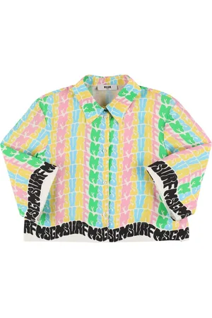 Msgm Camicia In Popeline Di Cotone Stampato