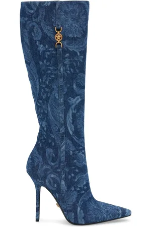 VERSACE Stivali Alti In Stampato 110mm