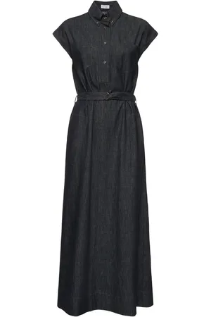 Brunello Cucinelli Vestito Midi In Denim