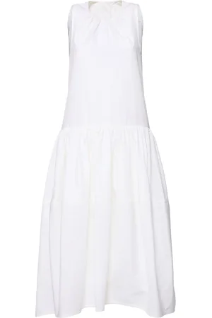Jil Sander Vestito Midi In Popeline Di Cotone