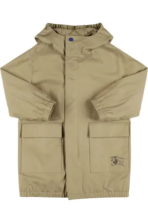 Burberry Parka In Abardina Di Cotone Con Cappuccio