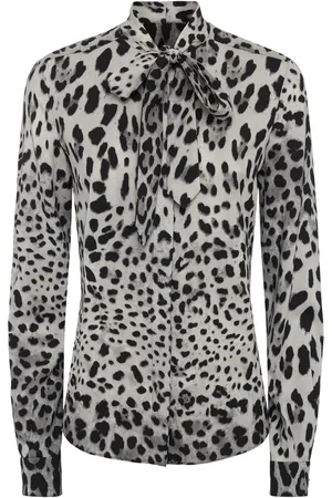 Dolce & Gabbana Camicia In Seta Stampa Leo