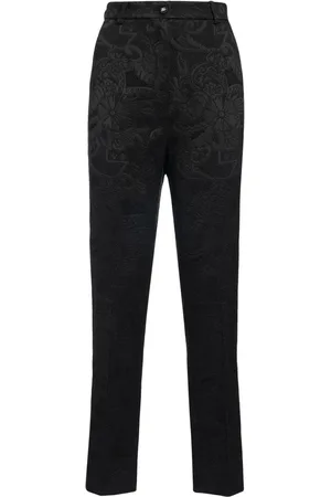 Dolce & Gabbana Pantaloni Dritti Vita Alta Jacquard