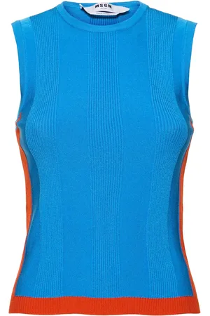 Msgm Top In Maglia Di Misto Viscosa