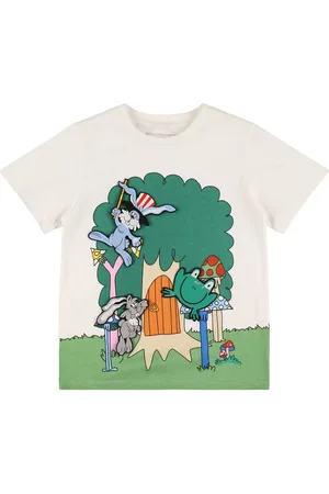 Stella McCartney T-shirt In Jersey Di Cotone Stampato Con Patch