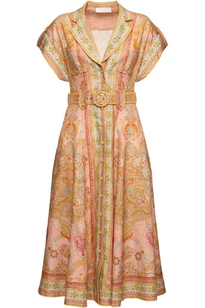 ZIMMERMANN Vestito Midi Acacia In Lino