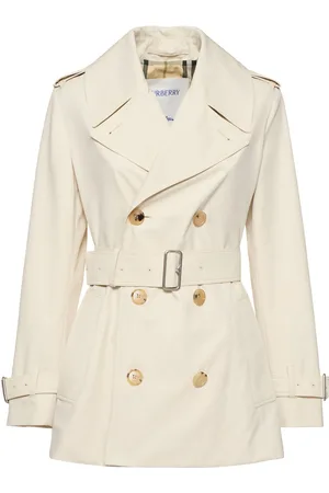 Burberry Trench Corto In Gabardina Con Cintura