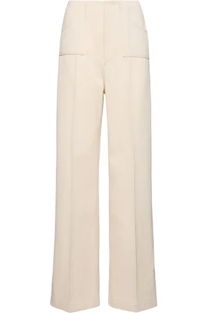 Serafini Pantaloni Larghi Vita Alta In Tela
