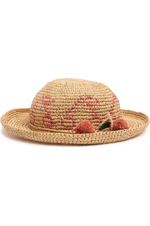 BONPOINT Cappello Bucket In Rafia / Pompom