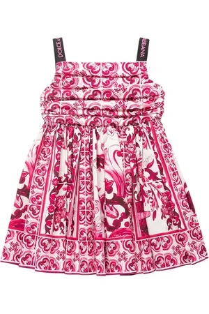Dolce & Gabbana Vestito Midi In Popeline Di Cotone Stampato