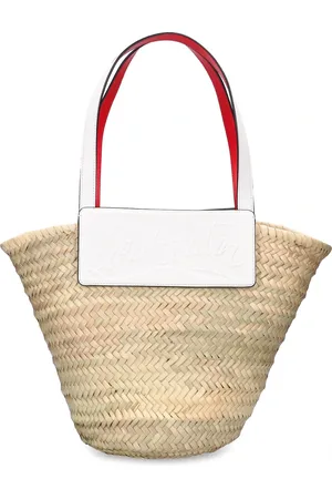 Christian Louboutin Borsa Grande Loubishore In Paglia E Pelle
