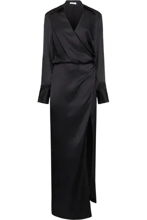 The Attico Vestito Midi In Raso Drappeggiato
