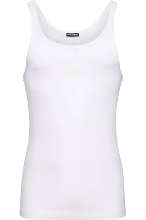 Dolce & Gabbana Tank Top In Jersey Di Cotone A Costine