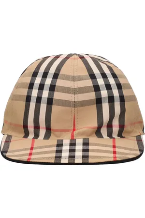 Burberry Cappello Baseball In Cotone Check