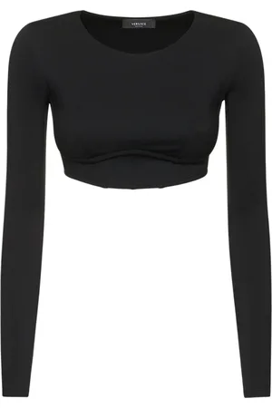 VERSACE Crop Top In Techno Jersey