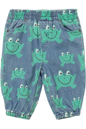 Stella McCartney Pantaloni In Cotone Chambray Stampato