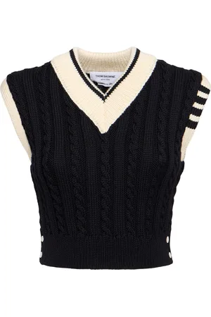 Thom Browne Gilet In Maglia Di Lana / Strisce