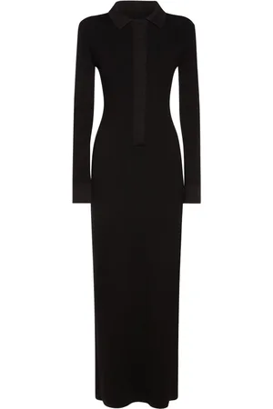 Tom Ford Vestito Midi In Lana Stretch