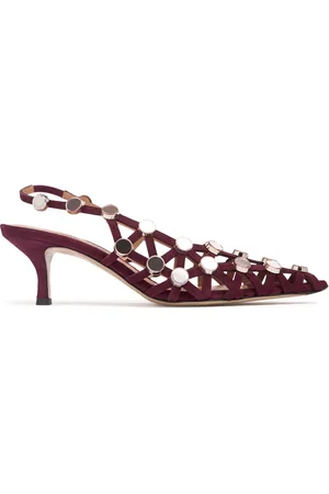 The Attico Scarpe Slingback Grid In Camoscio 50mm