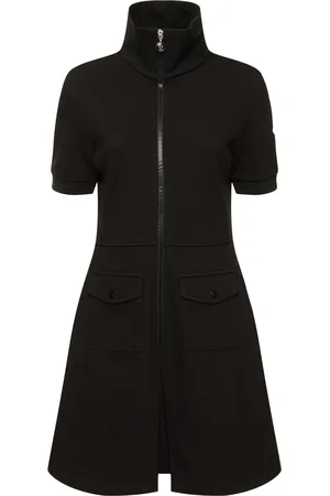 Moncler Vestito In Misto Cotone Piqué Con Zip
