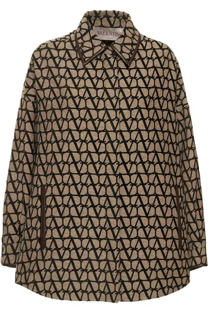 VALENTINO Giacca In Tela Jacquard Con Logo