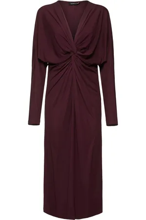 ANINE BING Vestito Midi Mathilde In Viscosa Drappeggiata