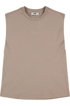 Msgm Tank Top In Jersey Di Cotone