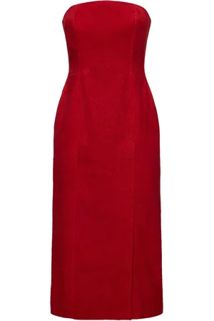 Alexander McQueen Vestito Senza Spalline In Pelle Scamosciata