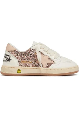 Golden Goose Sneakers Ballstar In Pelle Con Glitter