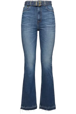 Ganni Jeans Dritti In Denim Stretch