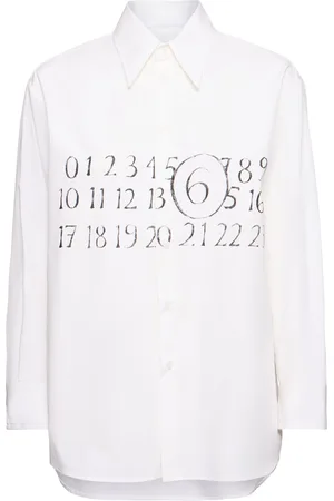 Maison Margiela Camicia In Popeline Di Cotone Con Logo