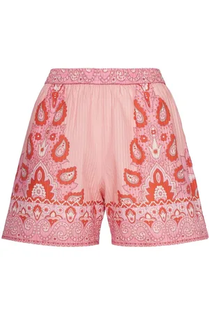 Etro Shorts In Di Cotone E Seta Stampati