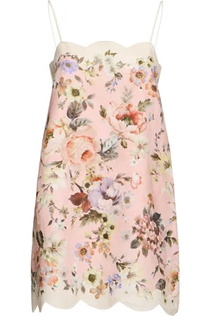ZIMMERMANN Vestito Mini Acacia In Lino Ststampato