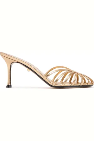 Alevì Mules Rachel In Pelle Metallizzata 75mm